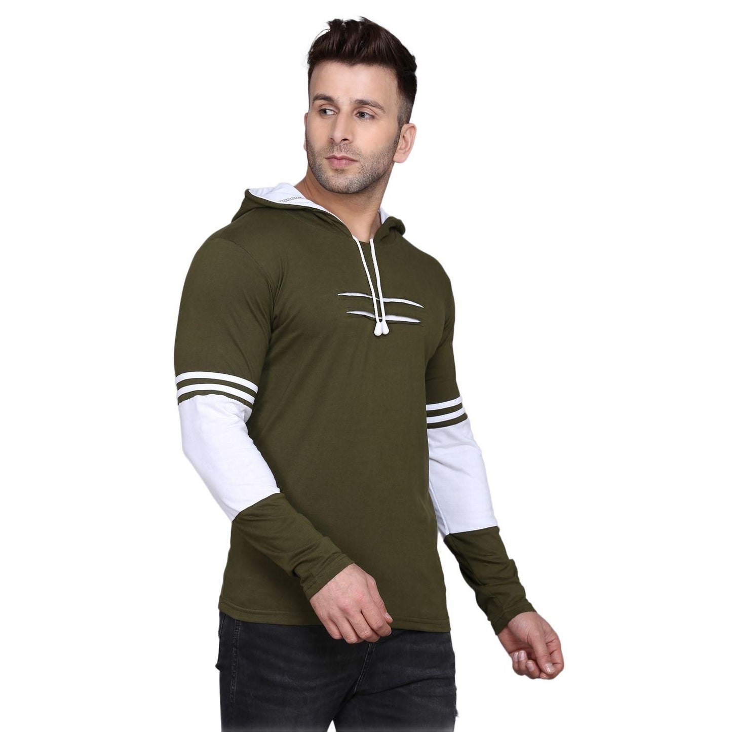 Denzolee Colorblocked Men's Hooded T-Shirt