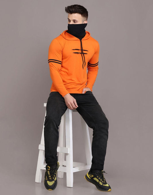 Denzolee Colorblocked Men's Hooded T-Shirt With Mask