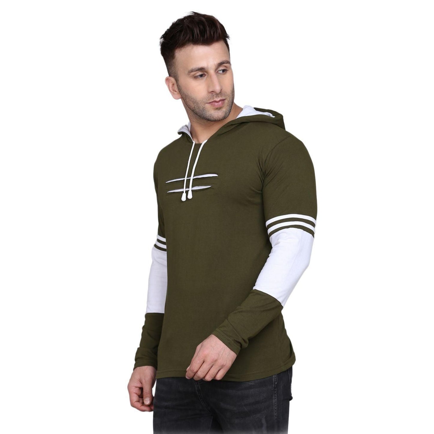 Denzolee Colorblocked Men's Hooded T-Shirt