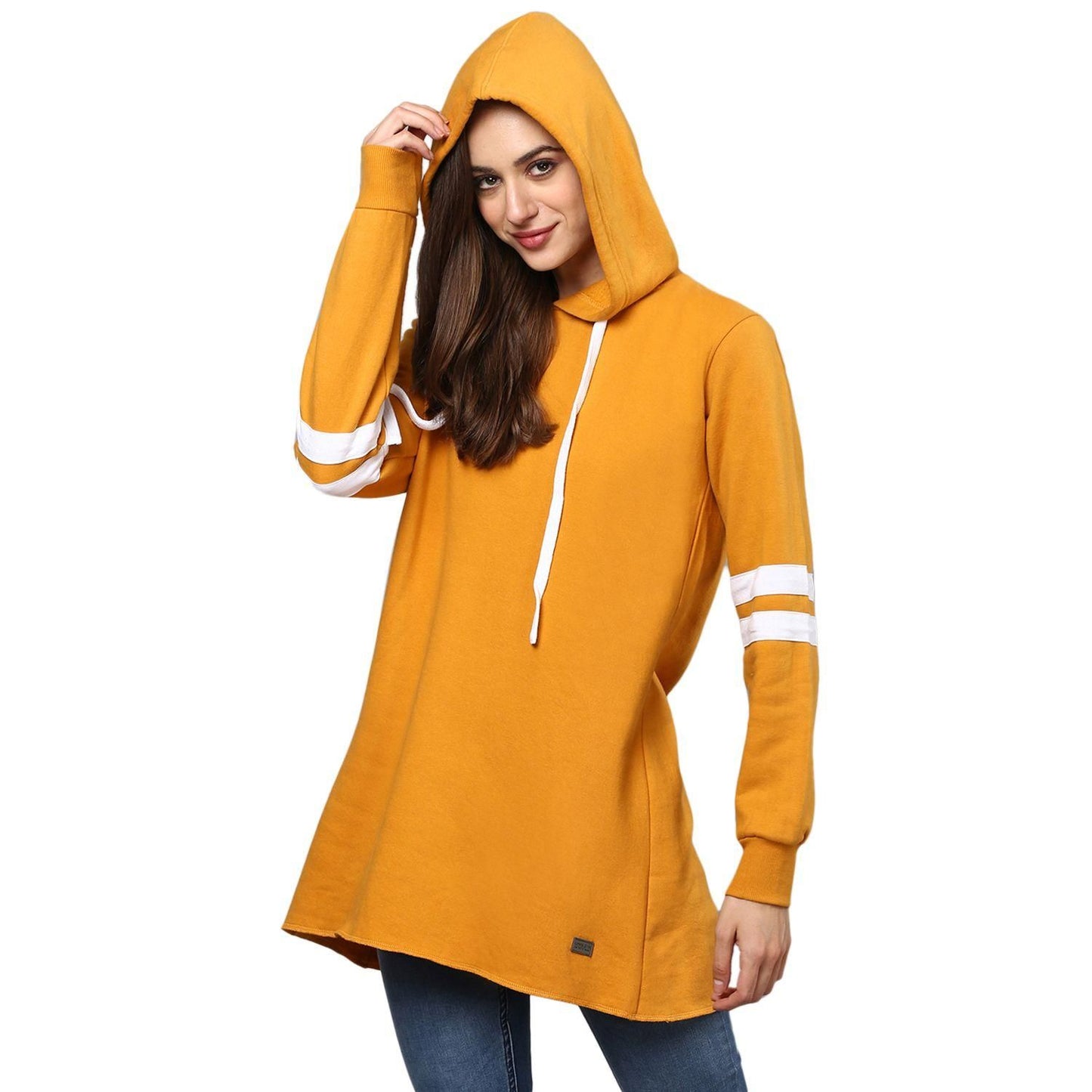 Campus Sutra Women Solid Stylish A-Line Casual Winter Sweatshirts