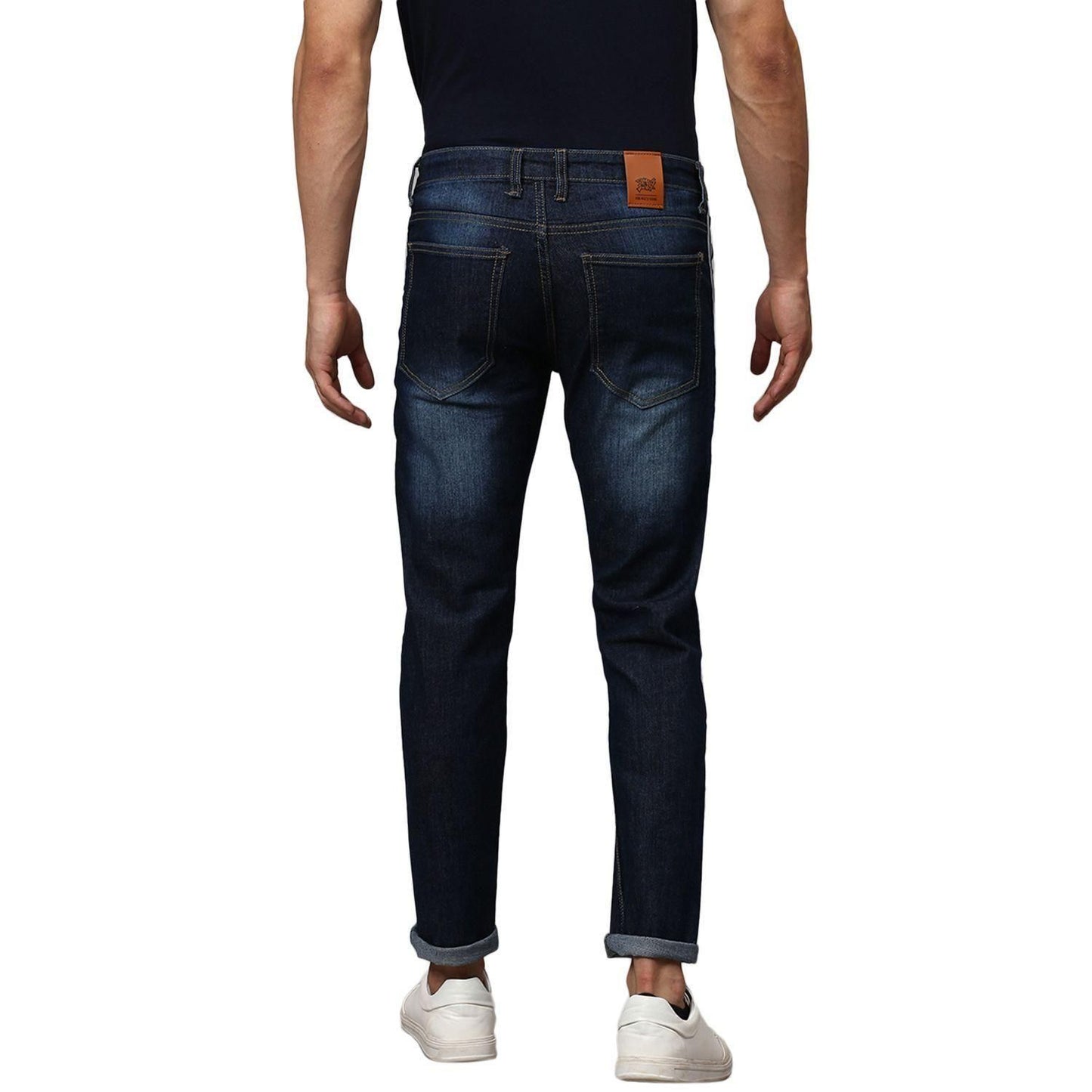 Campus Sutra Denim Washed with Side Tape Slim Fit Jeans