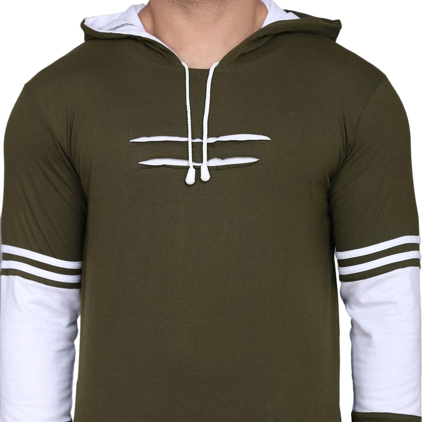 Denzolee Colorblocked Men's Hooded T-Shirt