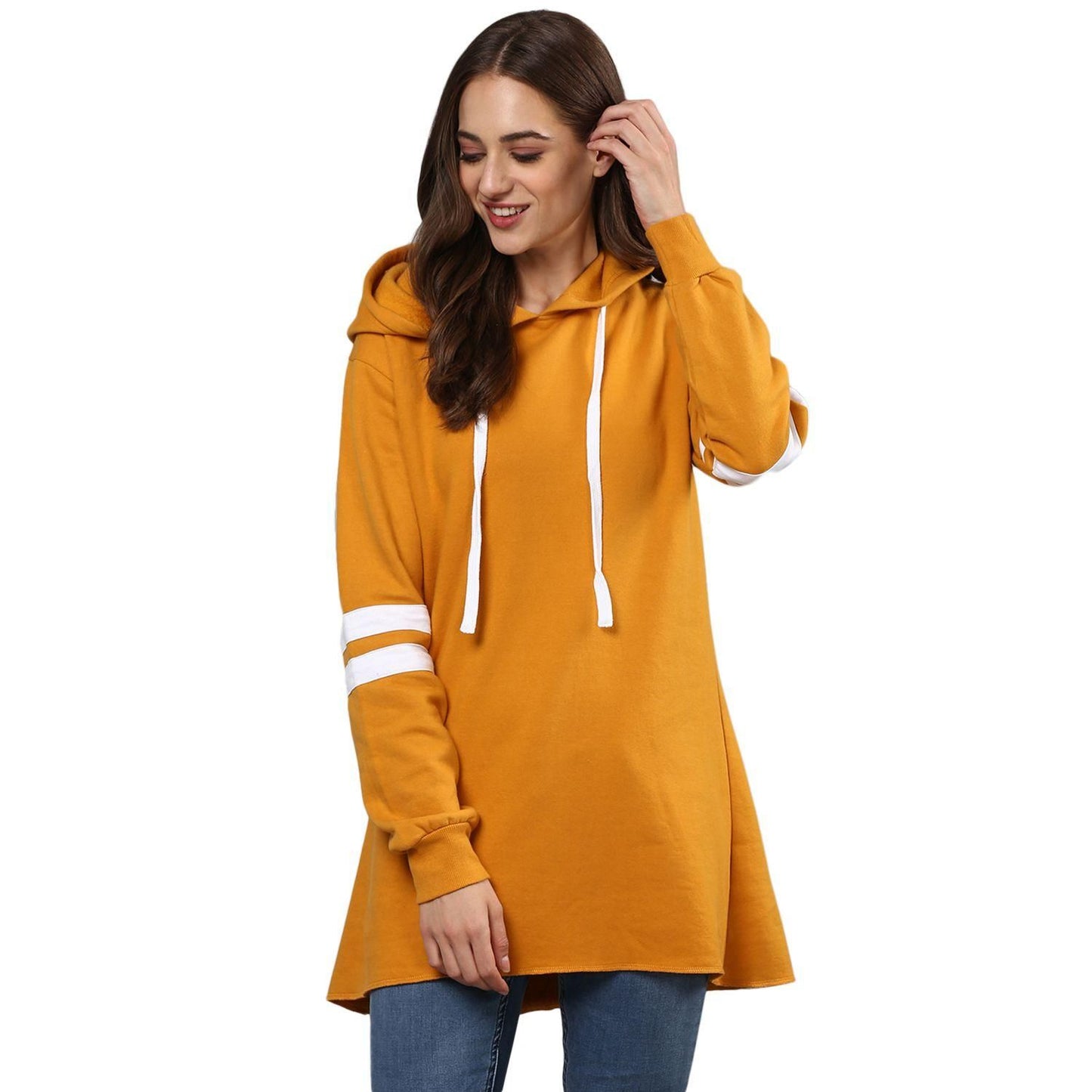 Campus Sutra Women Solid Stylish A-Line Casual Winter Sweatshirts